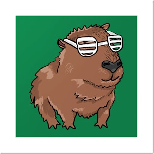 Capybara with shades Posters and Art